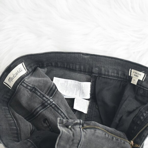 Madewell 9" Mid-rise Skinny Frayed Hem Dark Charcoal Gray Size 26 - Picture 9 of 9